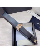 Chanel Calfskin Belt 3cm AA7508 Black/Gold 2021