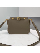 Fendi Touch Gusseted Leather Bag Grey 2021