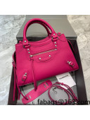 Balenciaga Neo Classic Small Bag in Grained Calfskin Hot Pink/Silver 2021 638511