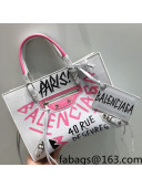 Balenciaga Graffiti Calfskin Small Tote bag 26cm White/Pink 2022