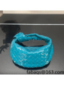 Bottega Veneta Mini Jodie Hobo Bag in Patent Leather Sky Blue 2022 651876 