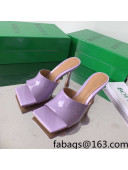 Bottega Veneta Stretch Patent Leather High Heel Slide Sandals 9cm Lavender Purple 2022