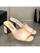 Chanel Patent Calfskin Slide Sandals 8.5cm G38688 Beige 2022 