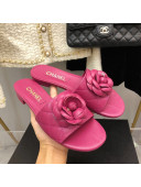 Chanel Quilted Lambskin Slide Sandals 2.5cm with Bloom Charm Pink 2022