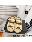 Chanel Straw Strap Flat Sandals Beige 2022 40