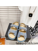 Chanel Denim Strap Flat Sandals Light Blue 2022 41