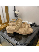 Chanel Lambskin Chain Slingback Sandals 3cm G38489 Beige 2022 