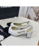 Chanel Tweed Slingback Pumps 6.5cm G31318 White/Black 2022