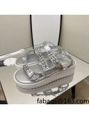 Chanel Leather Chain Sandals G33800 Silver 2022 04