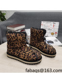 Dolce & Gabbana DG Leopard Print Down Snow Ankle Boots Brown 2021 17