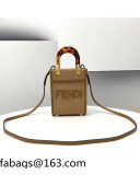 Fendi Sunshine Flannel Mini Shopper Tote Bag Beige 2021 8513