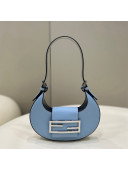 Fendi Cookie Leather Hobo Mini Bag Light Blue 2022 8556