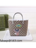 Gucci Children's GG Canvas Tote Bag with Cat Print 410812 White 2022 21