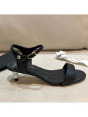 Chanel Calfskin Pearl Heel Sandals Black 2021