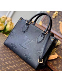 Louis Vuitton OnTheGo PM Tote Bag in Giant Monogram Leather M45653 Black 2021