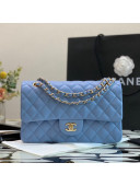 Chanel Quilted Lambskin Classic Medium Flap Bag A35202 Blue 2021