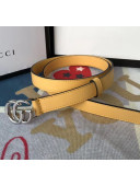 Gucci Calfskin Belt 25mm with GG Buckle Yellow/Silver 2020