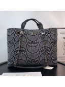 Chanel  Washed Denim CC Wave Shopping Bag Black 2021