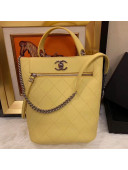 Chanel Calfskin Bucket Bag AS0577 Yellow 2019
