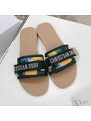 Dior Dio(r)evolution Flat Slide Sandals Green 2021 08