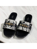 Louis Vuitton Revival Python Leather Monogram Studs Flat Slide Sandals 04 2021