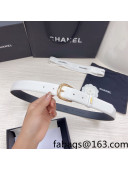 Chanel Calfskin Belt 3cm White 2021 84