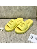 Chanel Towel Platform Flat Slide Sandals G36901 Yellow 2021