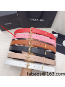 Chanel Calfskin Belt 3cm Light Pink 2021 87