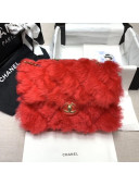 Chanel Shearling Lambskin Medium Flap Bag AS1063 Red 2019