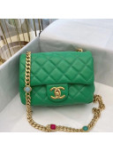 Chanel Lambskin Resin Stones Chain Mini Flap Bag AS2379 Green 2021 TOP