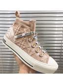 Dior Walk'n'Dior High-top Sneakers in Nude Knit with Cannage Embroidery 2020