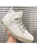Dior Walk'n'Dior High-top Sneakers in White Knit with Cannage Embroidery 2020