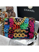 Chanel 19 Denim Large Flap Bag AS1161 Black/Multicolor 2021