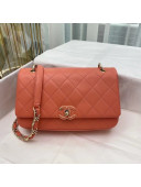 Chanel Quilted Lambskin Entwined Chain Large Flap Bag AS2319 Orange 2021 TOP