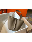 Hermes Picotin Lock Bag 18cm in Togo Calfskin Grey Dove/Silver 2020