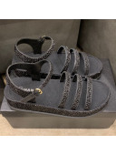 Chanel Crystal Platform Sandals G37140 Black 2021