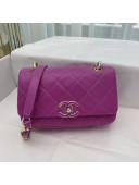 Chanel Quilted Lambskin Entwined Chain Medium Flap Bag AS2318 Purple 2021 TOP