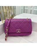 Chanel Quilted Lambskin Entwined Chain Large Flap Bag AS2319 Purple 2021 TOP