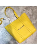 Balenciaga Calfskin Everyday XS Logo Shopping Tote Yellow 2019