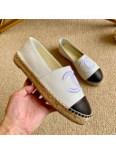 Chanel Leather Embroidered CC Espadrilles White 2020