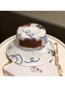 Loewe Paula Print Self Tie Bucket Hat White/Blue 2021