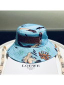 Loewe Paula Print Self Tie Bucket Hat Light Blue 2021