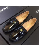 Chanel Patent Calfskin Flat Loafers G35110 Black 2020