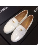 Chanel Patent Calfskin Flat Loafers G35110 White 2020