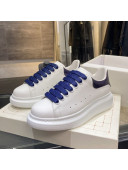 Alexander Mcqueen White Silky Calfskin Sneaker Royal Blue 2020 (For Women and Men)