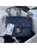 Chanel Calfskin Mini Sqaure Flap Bag AS2468 Navy Blue 2021