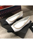 Chanel Calfskin Chain Ballerinas G35389 White 2019