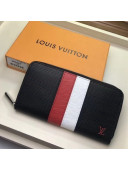 Louis Vuitton Stripes Epi Leather Zippy Wallet Black 2018