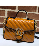Gucci GG Diagonal Marmont Leather Mini Top Handle Bag 583571 Cognac 2019