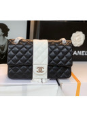 Chanel Lambskin Medium Flap Bag A01112 Black/White 2021 04